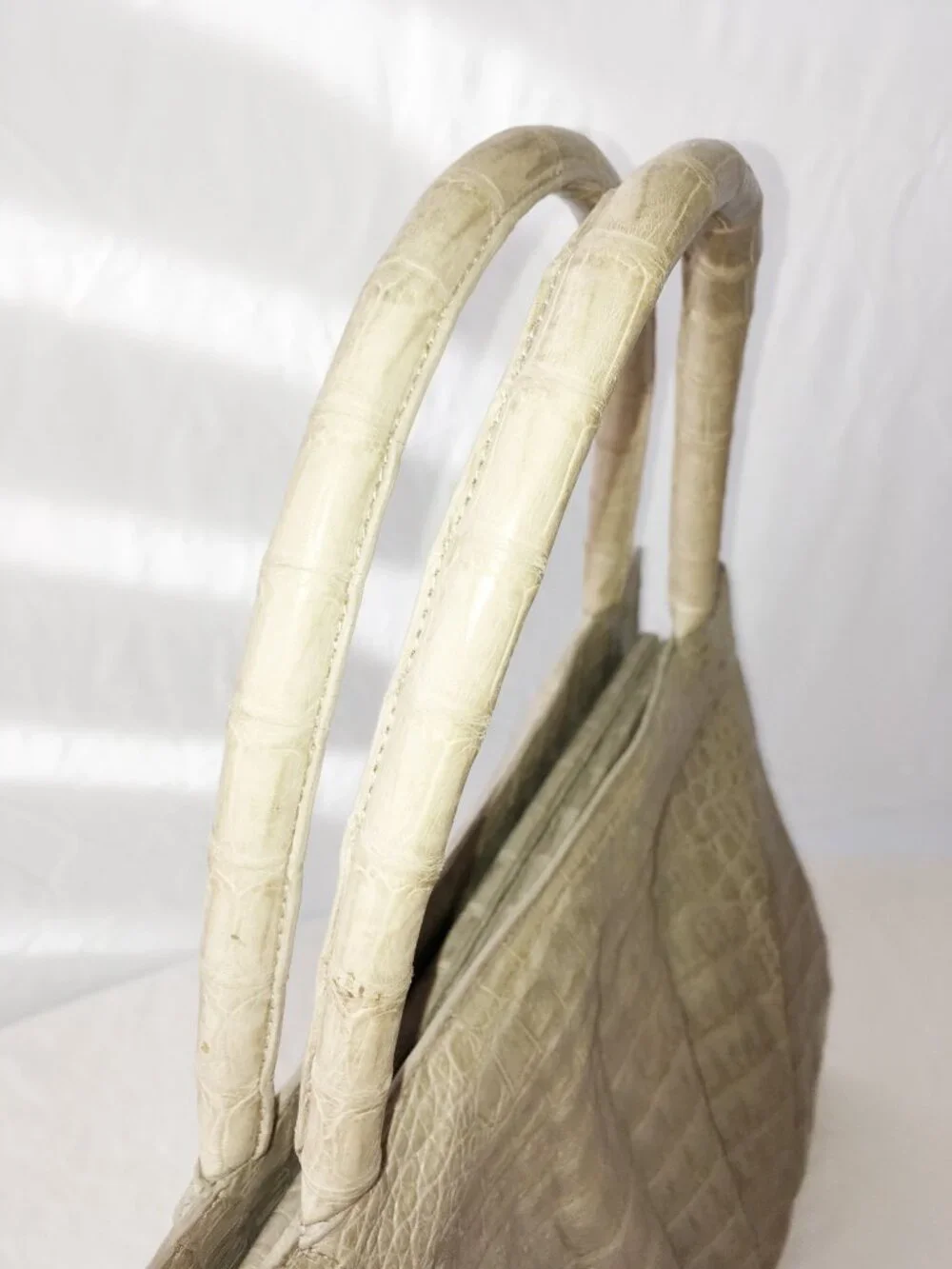**NEAR MINT** 100% AUTHENTIC NANCY GONZALEZ CROCODILE TOTE $3,100 (TAUPE)